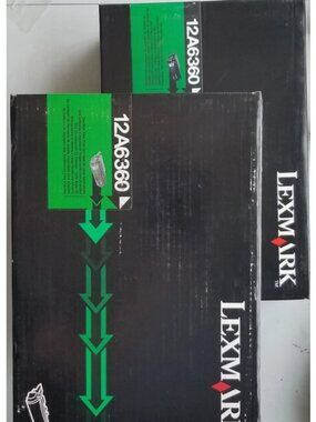 2 X Lexmark 12A6360 High Yield Black Toners. New, Genuine And Unopened.